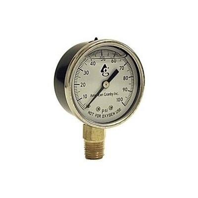 1 / 4" X 2" 100# NO-LEAD LIQUID FILL GAUGE
