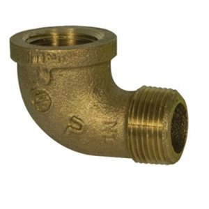 1" NO-LEAD BRASS 90 DEGREE ST-ELBOW